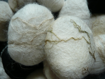 detail of felt rocks